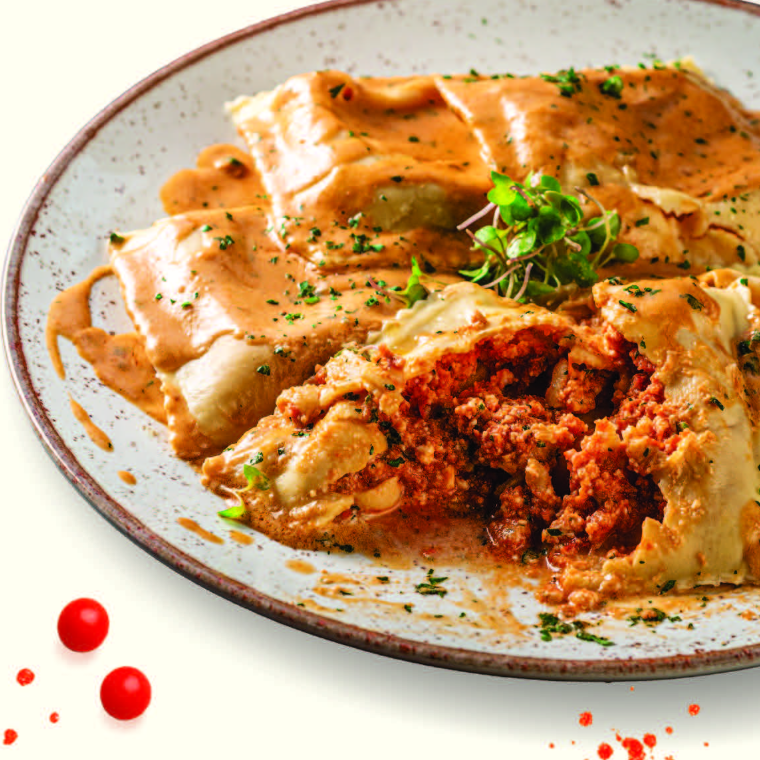 Ravioloni ao Molho Bisque